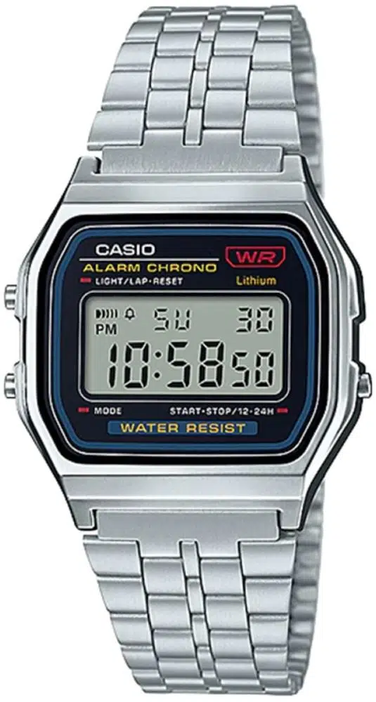 Casio A159WA-N1DF Alarmlı Kronometreli Dijital Metalik Üniseks Kol Saati
