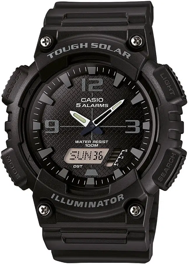 Casio AQ-S810W-1A2VDF Alarm Kronometre Takvim Özellikli 10 ATM Suya Dayanıklı Silikon Kordon Siyah Erkek Kol Saati