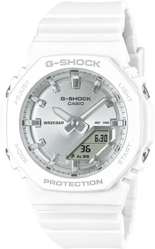 Casio GMA-P2100VA-7ADR 20 Atm Suya Dayanıklı Silikon Kordon Beyaz Renk Kadın Kol Saati