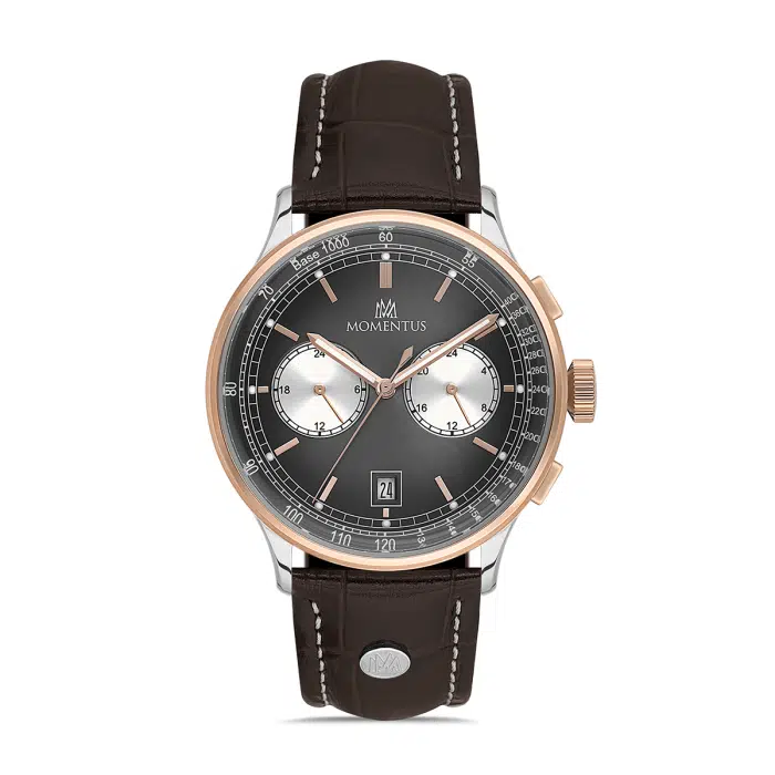 Momentus CC305T-04KR Fonksiyonlar Aktif Takvimli Deri Kordon Kahverengi Erkek Kol Saati